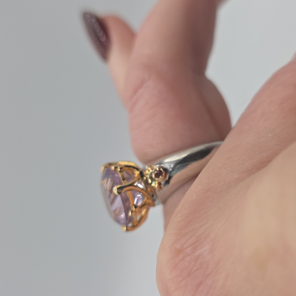 Victoria Wieck  Rose De France Amethyst And Garnet Ring - Picture 11 of 13